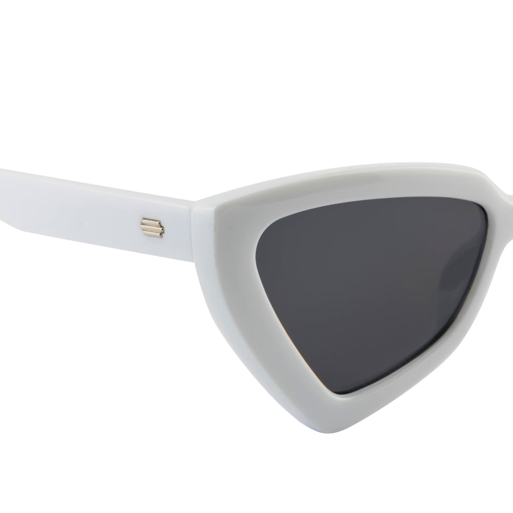 Stylish Cat Eye Sunglasses – White Frame | Black Lens