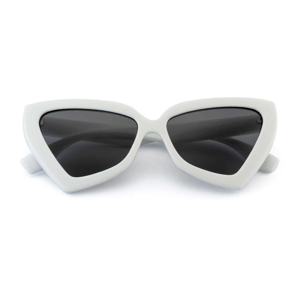 Stylish Cat Eye Sunglasses – White Frame | Black Lens