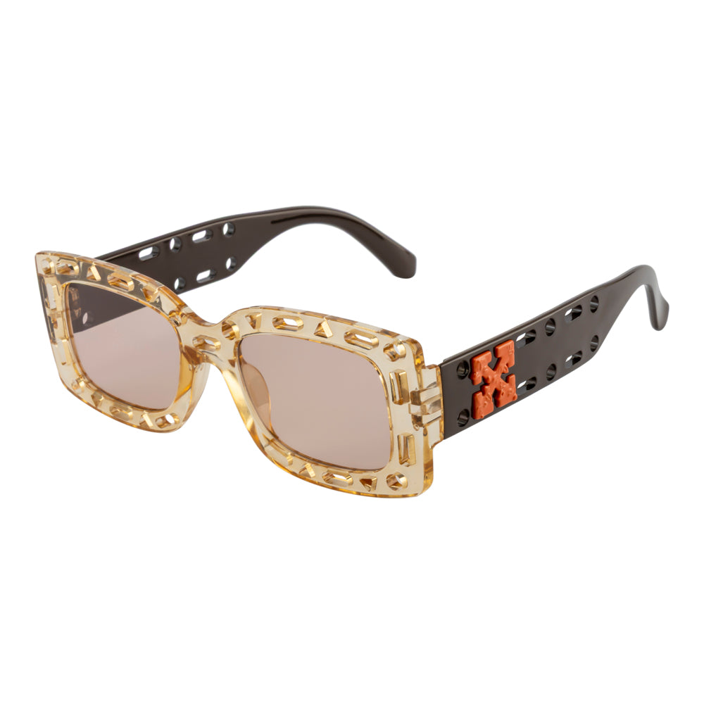Bold Designer Sunglasses – Amber Front | Black Temple