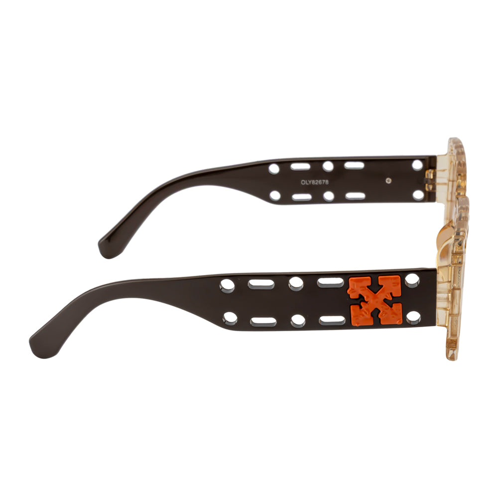 Bold Designer Sunglasses – Amber Front | Black Temple