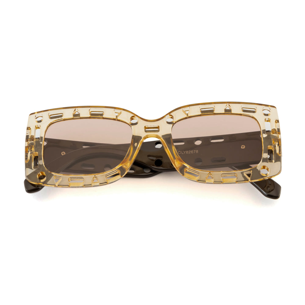 Bold Designer Sunglasses – Amber Front | Black Temple