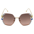 Crystal Edge Brown Sunglasses