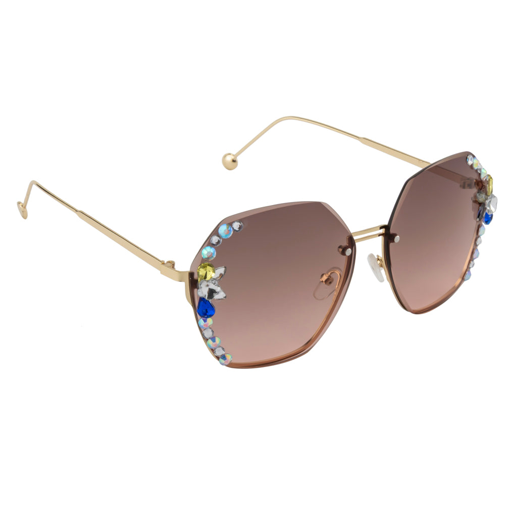 Crystal Edge Brown Sunglasses