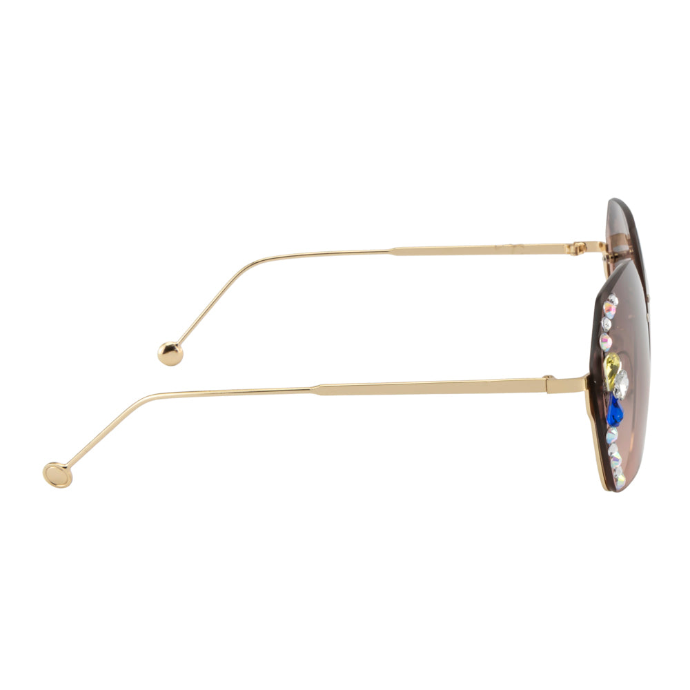 Crystal Edge Brown Sunglasses