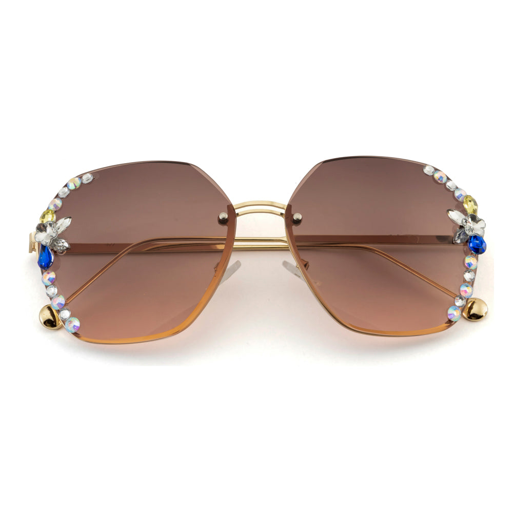Crystal Edge Brown Sunglasses