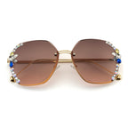 Crystal Edge Brown Sunglasses
