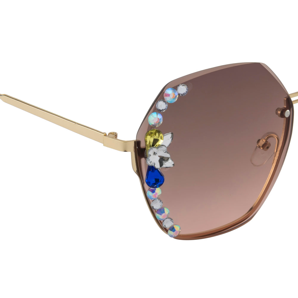 Crystal Edge Brown Sunglasses