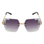 Purple Square Crystal Sunglasses