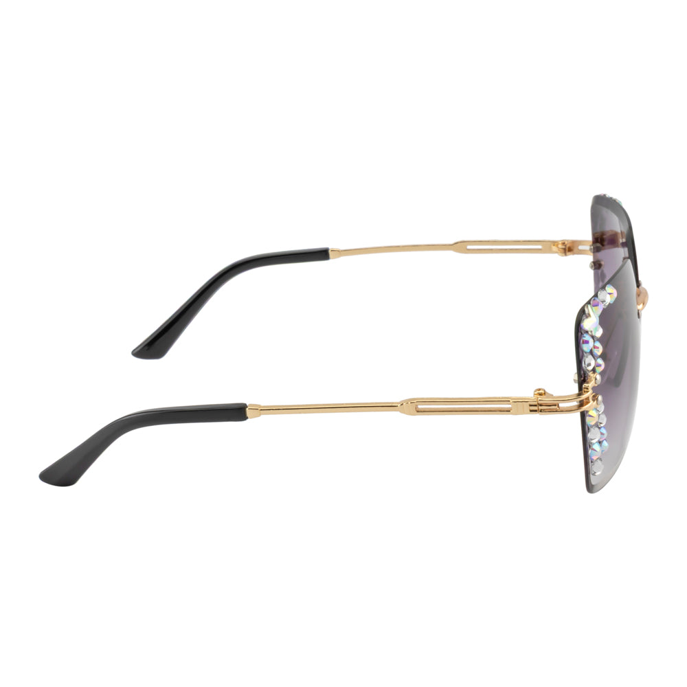 Purple Square Crystal Sunglasses