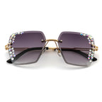 Purple Square Crystal Sunglasses