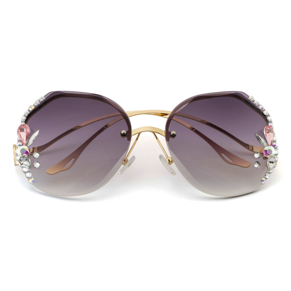 Purple Wing Crystal Sunglasses