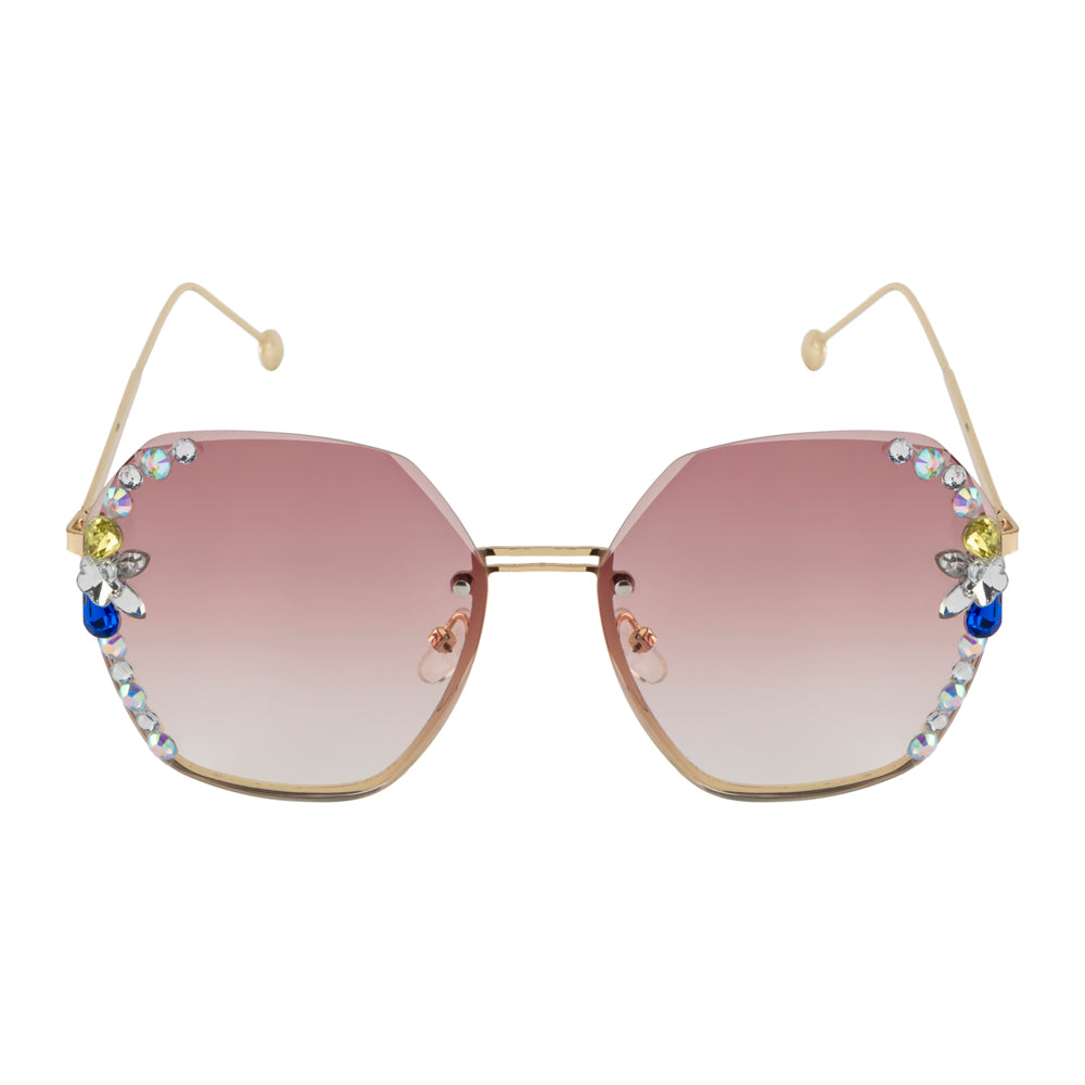 Geometric Crystal Bar Sunglasses
