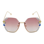 Geometric Crystal Bar Sunglasses