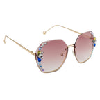 Geometric Crystal Bar Sunglasses