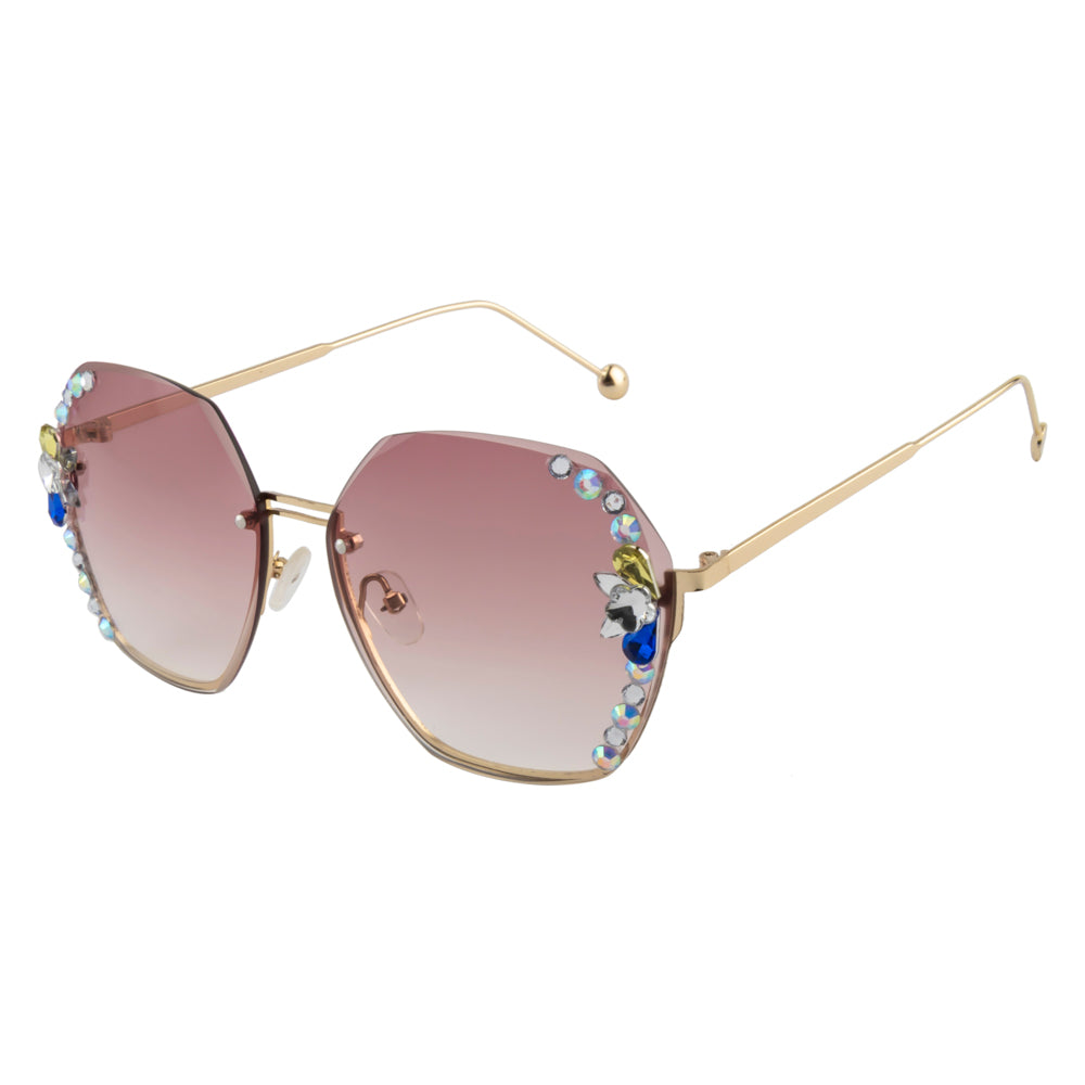 Geometric Crystal Bar Sunglasses