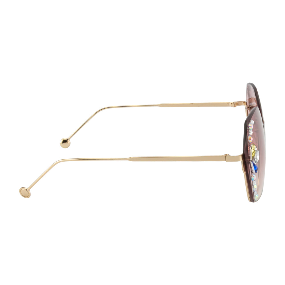 Geometric Crystal Bar Sunglasses