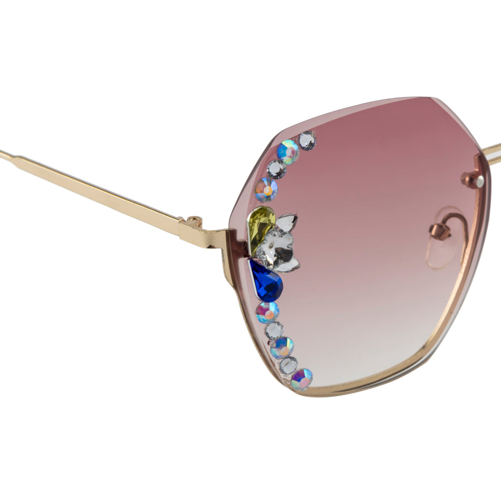 Geometric Crystal Bar Sunglasses