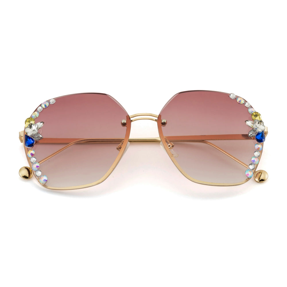 Geometric Crystal Bar Sunglasses