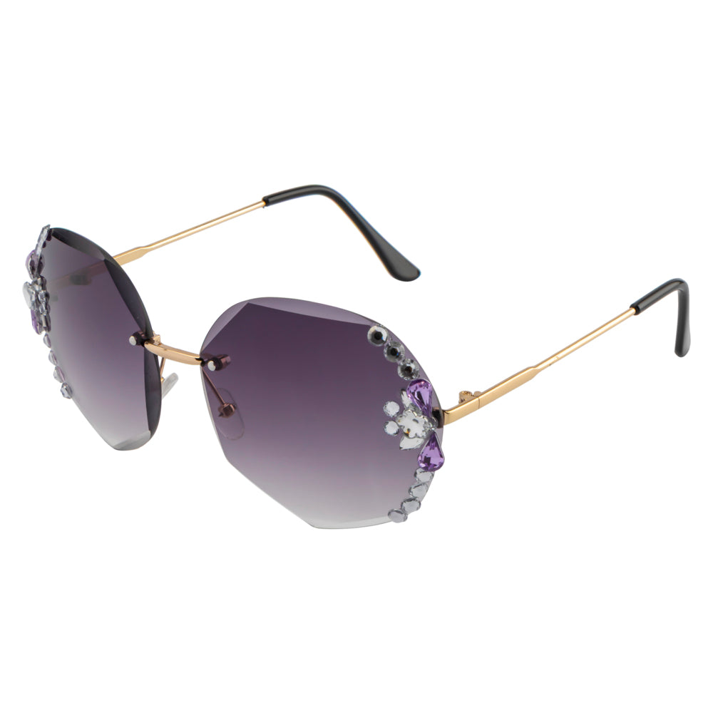 Purple Butterfly Crystal Sunglasses