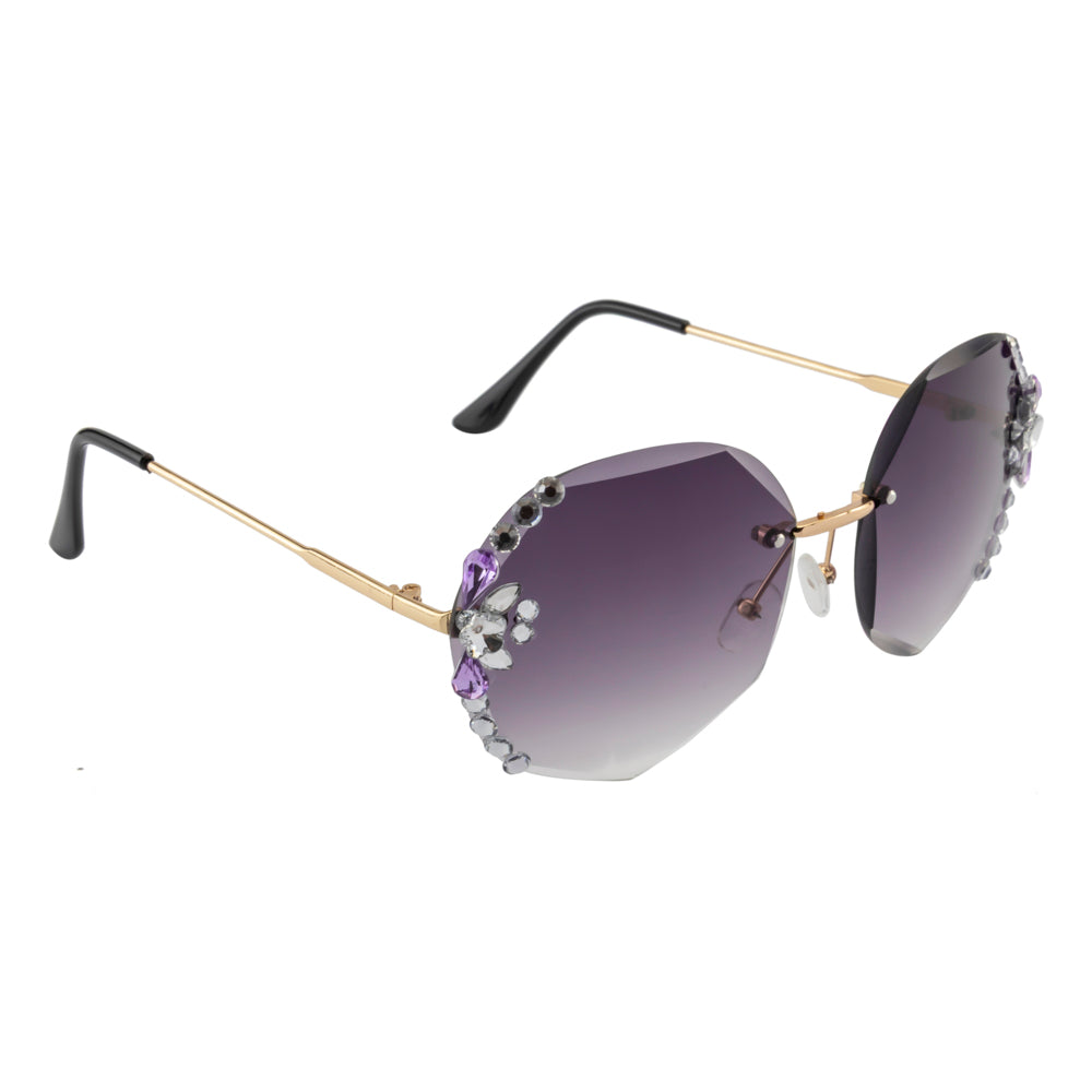 Purple Butterfly Crystal Sunglasses