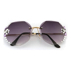 Purple Butterfly Crystal Sunglasses