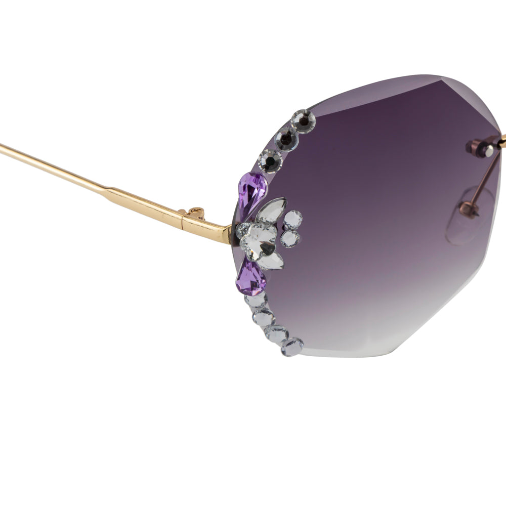 Purple Butterfly Crystal Sunglasses