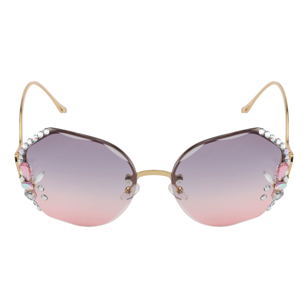 Floral Edge Rimless Sunglass