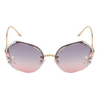 Floral Edge Rimless Sunglass