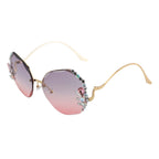 Floral Edge Rimless Sunglass