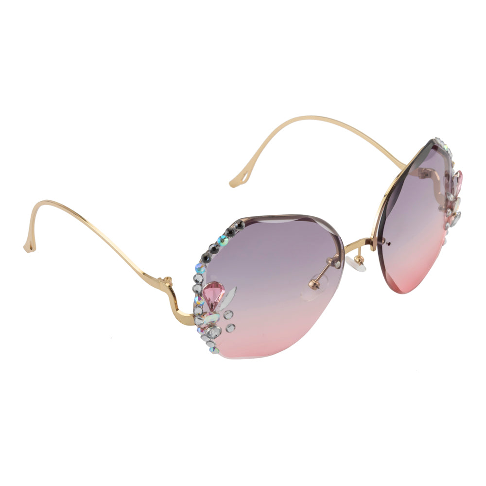 Floral Edge Rimless Sunglass