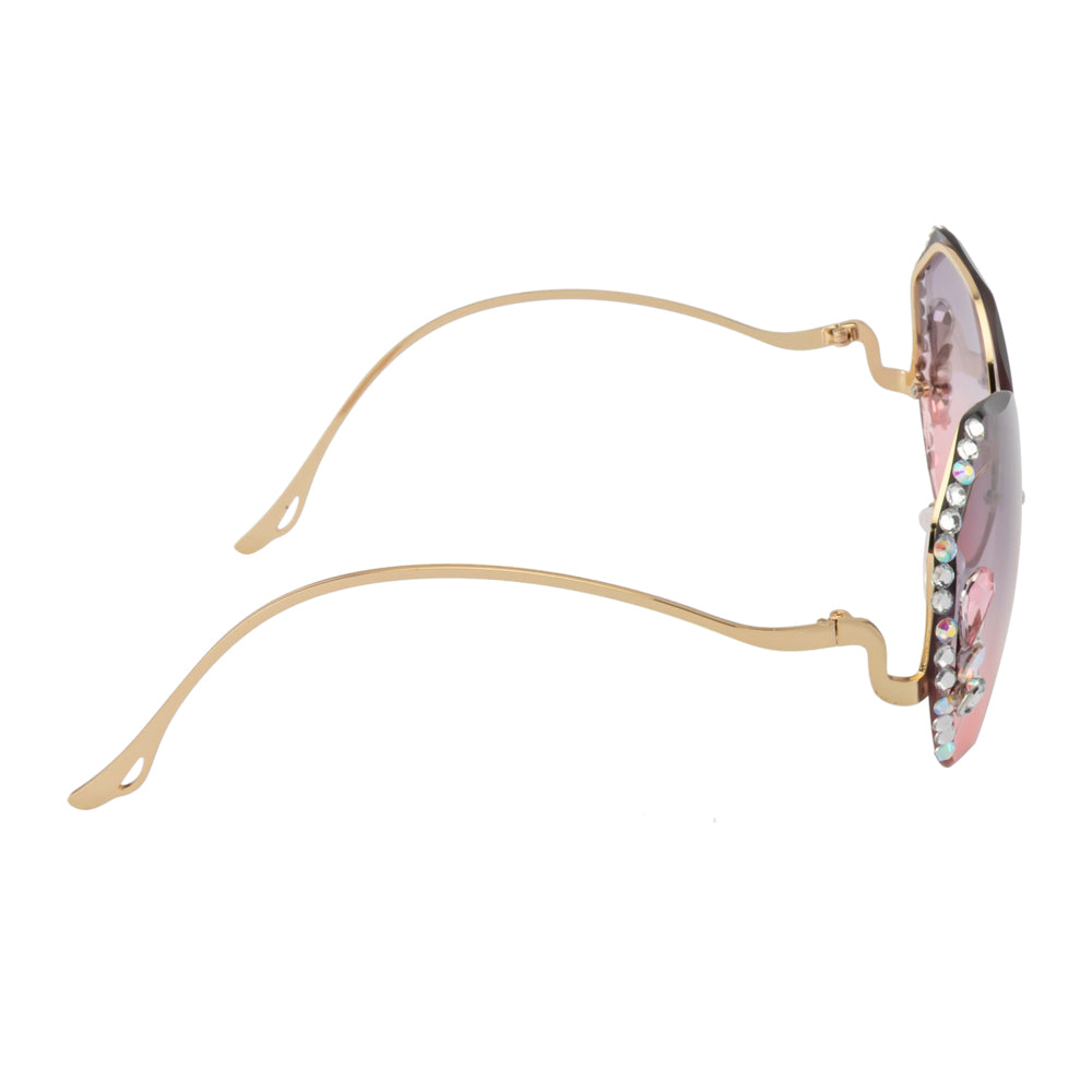 Floral Edge Rimless Sunglass