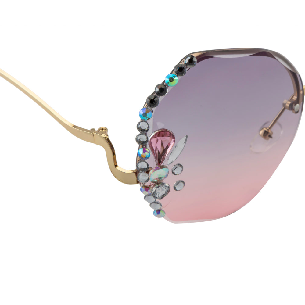 Floral Edge Rimless Sunglass