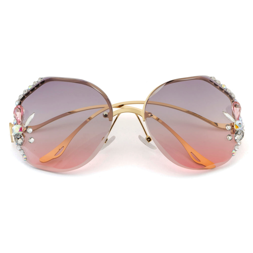 Floral Edge Rimless Sunglass
