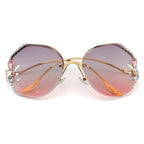 Floral Edge Rimless Sunglass