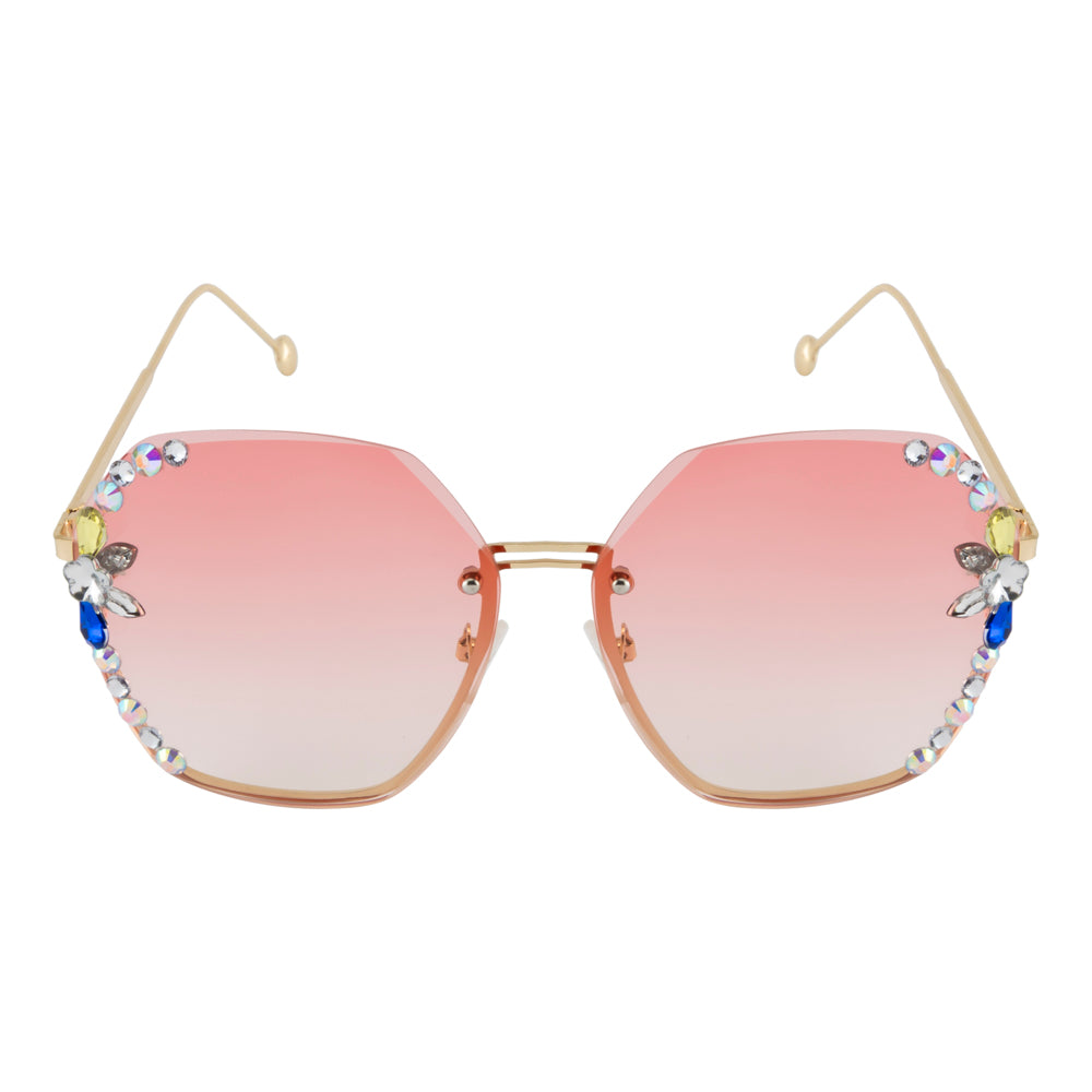 Pink Gradient Crystal Sunglasses