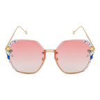 Pink Gradient Crystal Sunglasses