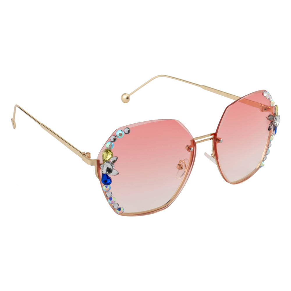 Pink Gradient Crystal Sunglasses