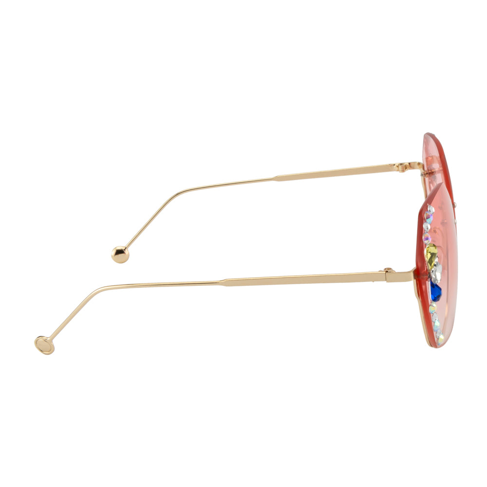 Pink Gradient Crystal Sunglasses