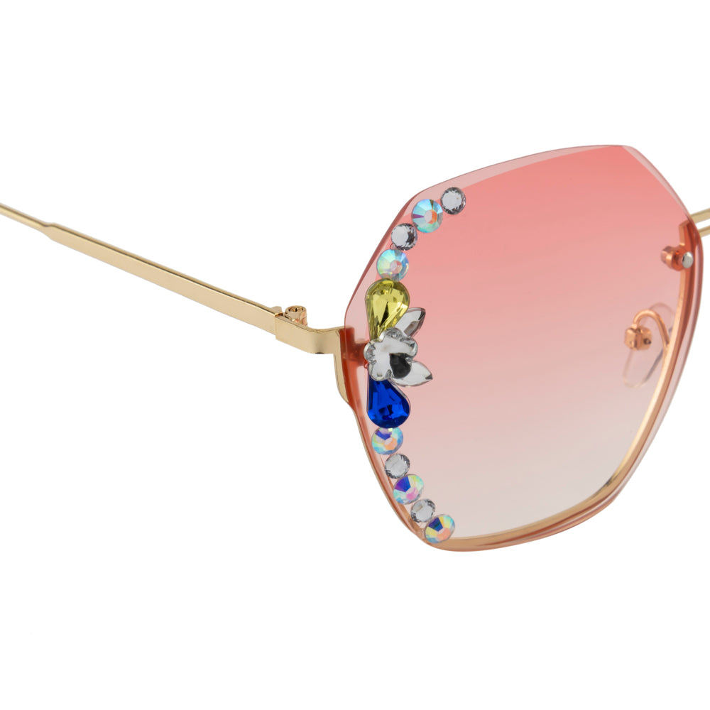 Pink Gradient Crystal Sunglasses