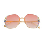 Pink Gradient Crystal Sunglasses