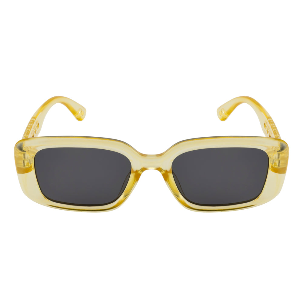 Classic Retro Square Sunglasses – Yellow Transparent Frame