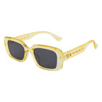Classic Retro Square Sunglasses – Yellow Transparent Frame
