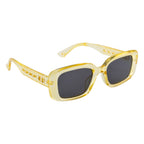 Classic Retro Square Sunglasses – Yellow Transparent Frame
