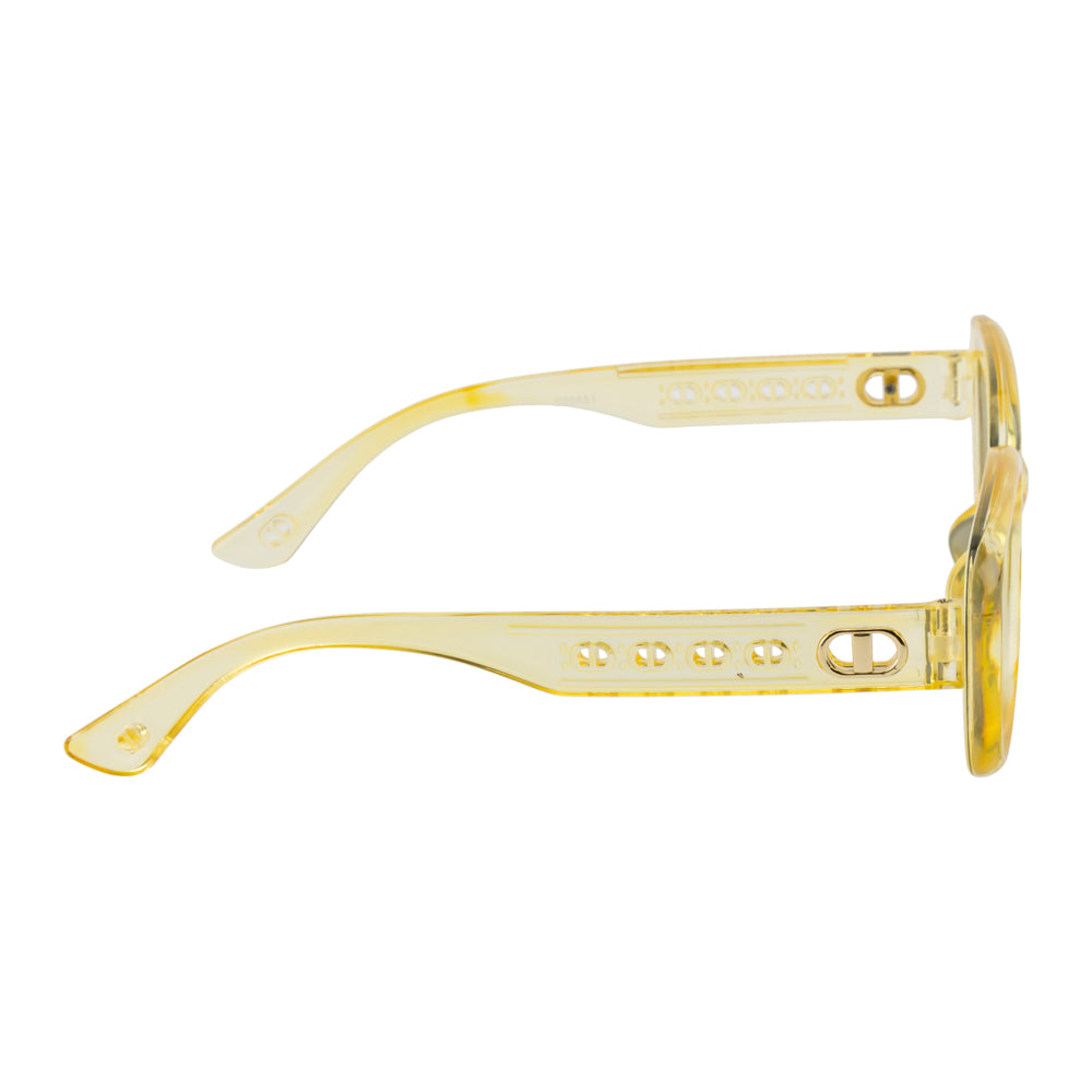 Classic Retro Square Sunglasses – Yellow Transparent Frame