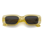 Classic Retro Square Sunglasses – Yellow Transparent Frame