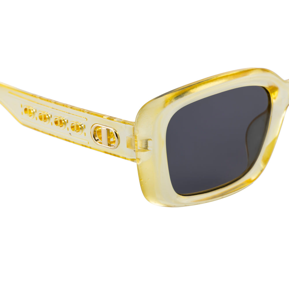 Classic Retro Square Sunglasses – Yellow Transparent Frame