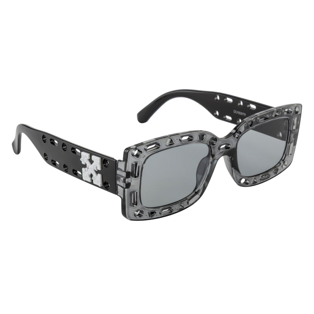 Street Style Square Sunglasses – Grey Transparent Frame