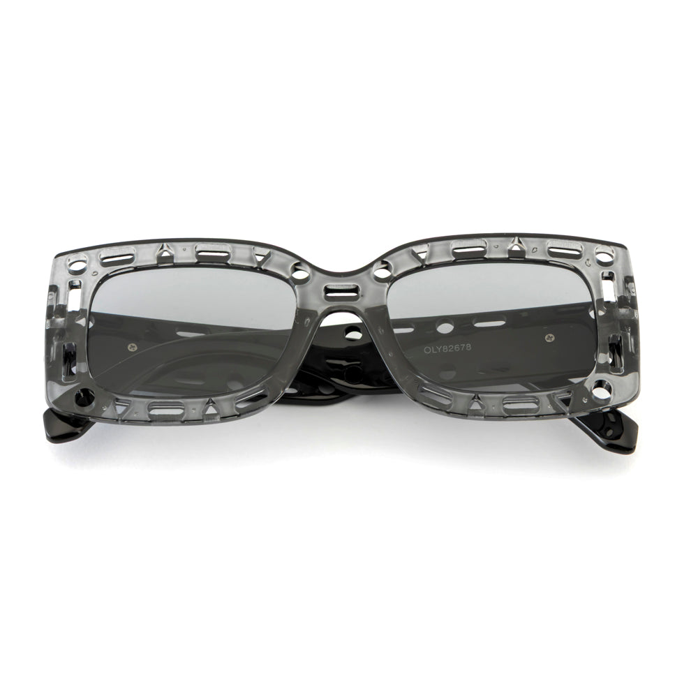 Street Style Square Sunglasses – Grey Transparent Frame