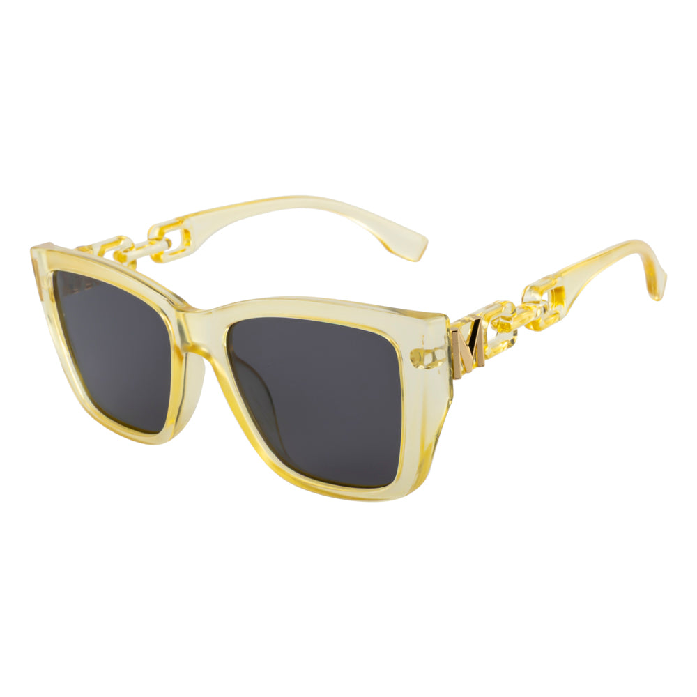 Vintage Style Square Sunglasses – Yellow Transparent Frame