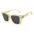 Vintage Style Square Sunglasses – Yellow Transparent Frame